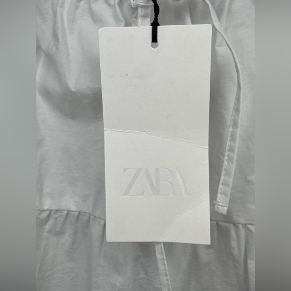 Zara Maxi A Frame Skirt White Elastic Waist Dec Bow Size Small NWT - Picture 8 of 14